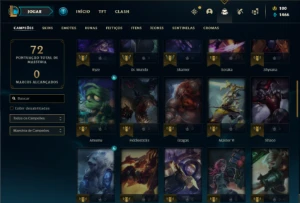 Conta Unranked com 47 Champs e 26 Skin + 1 Prestigio do Kayn - League of Legends LOL