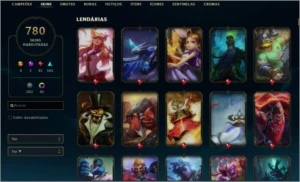 Conta com 780 skins - League of Legends LOL