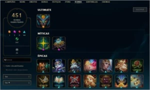 Conta com 780 skins - League of Legends LOL