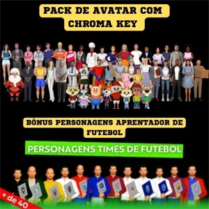 PACK DE AVATAR PARA VIDEO COM CHROMA KEY -SOMENTE 10 UNIDADE - Cursos e Treinamentos