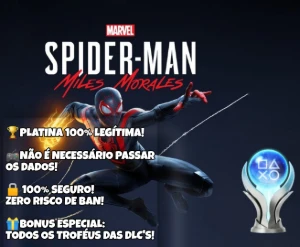 Spider-Man Miles Morales - Troféu de Platina 100% Seguro