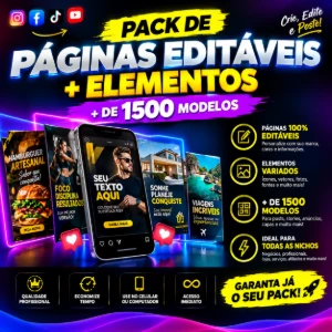 𝐏𝐀𝐂𝐊  𝐏Á𝐆𝐈𝐍𝐀𝐒  + 𝟏.𝟓𝟎𝟎 𝐄𝐃𝐈𝐓Á𝐕𝐄𝐈𝐒 🚀 - Arte Digital Artes Canva