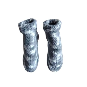 Pantufa de Lã Adulto Cinza Mescla 36 - Artesanato e Personalizados