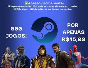 Pack Da Steam!!! Com Diversos Jogos (+500 Jogos)