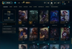 Ouro 2 com 70 Champs e 5 Skins - League of Legends LOL