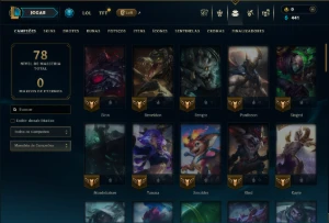 Ouro 2 com 70 Champs e 5 Skins - League of Legends LOL