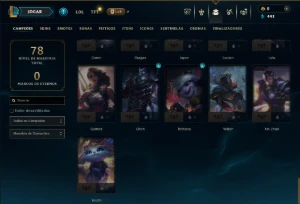 Ouro 2 com 70 Champs e 5 Skins - League of Legends LOL