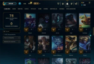 Ouro 2 com 70 Champs e 5 Skins - League of Legends LOL