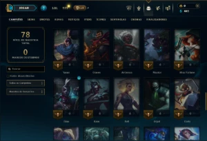 Ouro 2 com 70 Champs e 5 Skins - League of Legends LOL