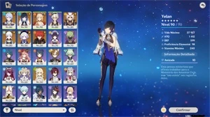 Conta Ar 55 Yelan+Aqua Simulacra, Yoimiya+Amos, Ayato, Ayaka - Genshin Impact