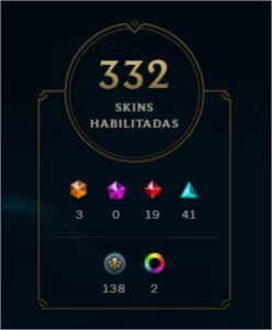 Conta de League of Legends FuLL Champs 332 Skins LOL