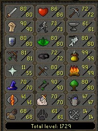 Acc Osrs 103 Combat / 1729 Total Level / 230 Quest Pts - Runescape