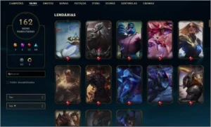 Conta Plat 4 - 162 Skins - League of Legends LOL