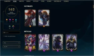 Conta Plat 4 - 162 Skins - League of Legends LOL