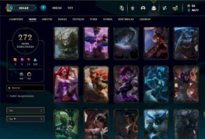 Esmeralda 3 com 125 Champs e 272 Skins + 700k de Vayne - League of Legends LOL