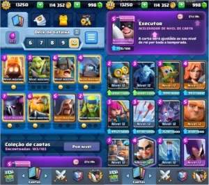 Conta Clash Royale - NVL13 - 100kGold - 1k Gemas