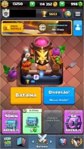 Conta Clash Royale - NVL13 - 100kGold - 1k Gemas