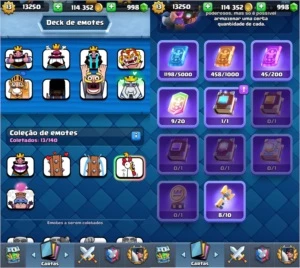 Conta Clash Royale - NVL13 - 100kGold - 1k Gemas