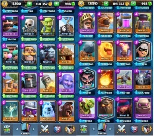 Conta Clash Royale - NVL13 - 100kGold - 1k Gemas
