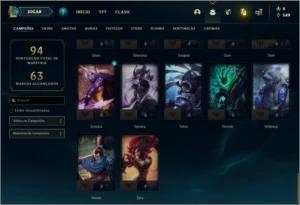 Conta ouro 3 com 18 skins e 57 champs - League of Legends LOL