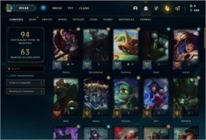 Conta ouro 3 com 18 skins e 57 champs - League of Legends LOL