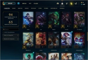 Conta ouro 3 com 18 skins e 57 champs - League of Legends LOL