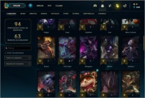 Conta ouro 3 com 18 skins e 57 champs - League of Legends LOL
