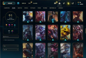 Conta unranked com 95 Champs e 91 Skins + 400k de Jayce - League of Legends LOL