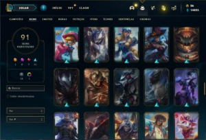 Conta unranked com 95 Champs e 91 Skins + 400k de Jayce - League of Legends LOL