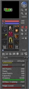Conta Tibia-RP lvl 57 skills 98-88 e mais 9 char c/ h skills