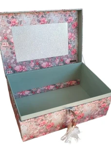 Caixa Grande Floral com 5 Andares para Joias e Bijuterias - Artesanato e Personalizados