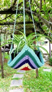 Cestinha / Suporte para Vaso em Crochê - Artesanato e Personalizados
