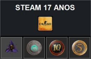 Steam Old Antiga 17 Anos 2003 (medalha De 5 10 Anos) Cs Go - Counter Strike