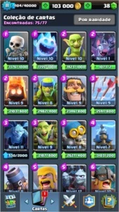 Conta de Clash Royale 11 lendárias, lvl 11