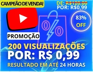 [PROMOÇÃO] 200 VISUALIZAÇÕES YOUTUBE POR APENAS R$ 0,99 - Redes Sociais