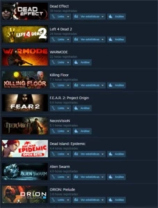 Steam com 63 jogos, como Tomb Raider, Tony Hawks, F1 2018 ..