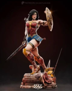 ZEZ Wonder Woman + Bust 3d print - mulher maravilha - Outros