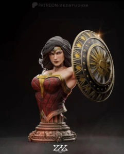 ZEZ Wonder Woman + Bust 3d print - mulher maravilha - Outros