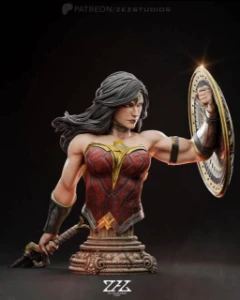 ZEZ Wonder Woman + Bust 3d print - mulher maravilha - Outros