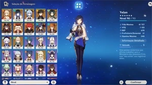 Hutao C1,Zhongli C1,Yelan,Xiao,Ganyu,Yoimiya,klee+Outros T5* - Genshin Impact