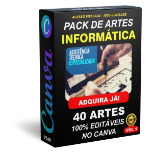 Pack Canva Informática Vol 1 - 40 Artes Editáveis - Serviços Digitais