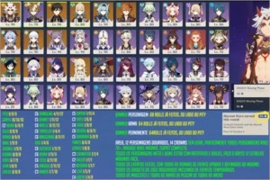 AR59 12 Perso e 6 ARMAS UNICAS DOURADAS Itto Baal MonaC2 etc - Genshin Impact