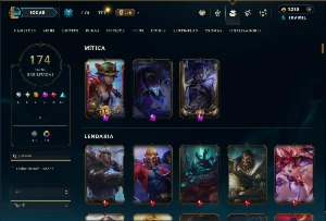 Unranked com TODOS os Champs e 174 Skins + 2200 RP - League of Legends LOL