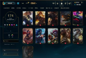 Unranked com TODOS os Champs e 174 Skins + 2200 RP - League of Legends LOL