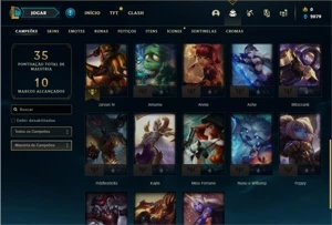 Conta Bronze 1 com 28 Champs e 5 Skins + 8 Espolios - League of Legends LOL