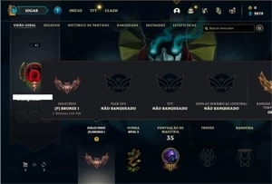 Conta Bronze 1 com 28 Champs e 5 Skins + 8 Espolios - League of Legends LOL