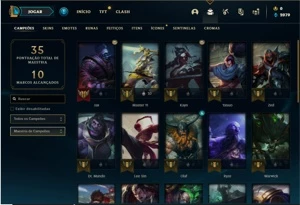 Conta Bronze 1 com 28 Champs e 5 Skins + 8 Espolios - League of Legends LOL