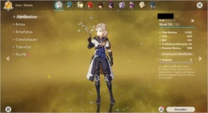 Conta AR 35 com personagens 5 estrelas - Genshin Impact