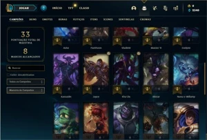 Conta Platina 4 com 36 Champs e 6 Skins + 1 Fragmento - League of Legends LOL