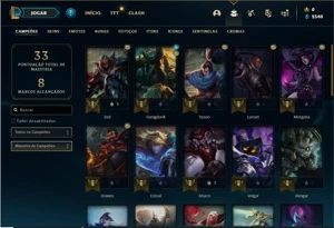 Conta Platina 4 com 36 Champs e 6 Skins + 1 Fragmento - League of Legends LOL